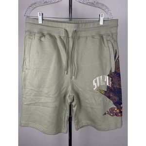 Staple Pigeon Sweat Shorts Men's X-Large Sage Montrose Eagle Snake Embroidered